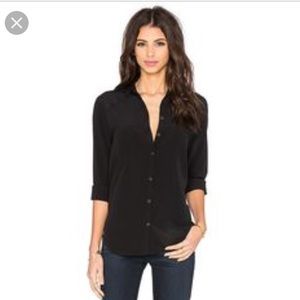 NWOT Bella Luxx Black silk button down- XS